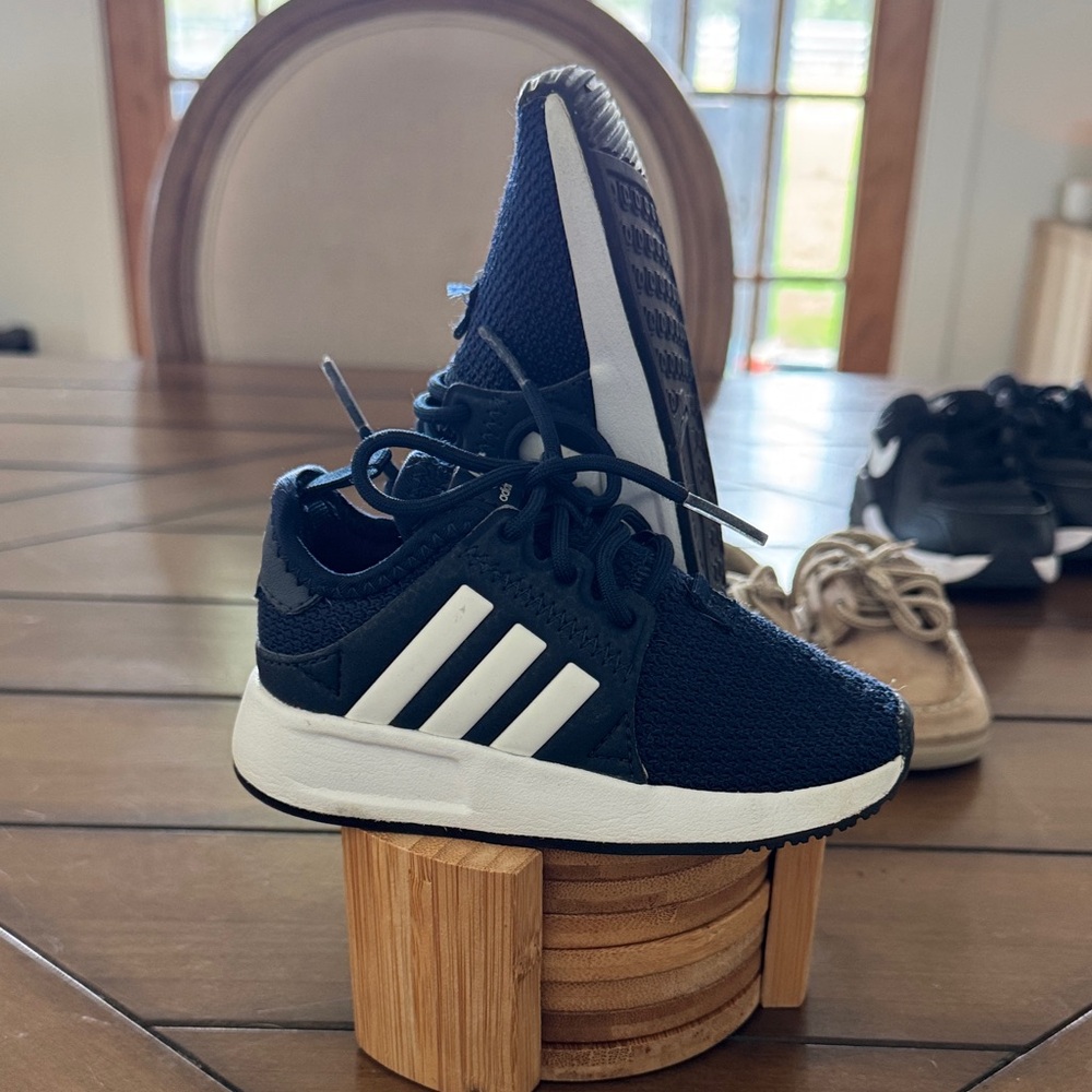 Adidas Kids Navy and White Athletic Sneakers